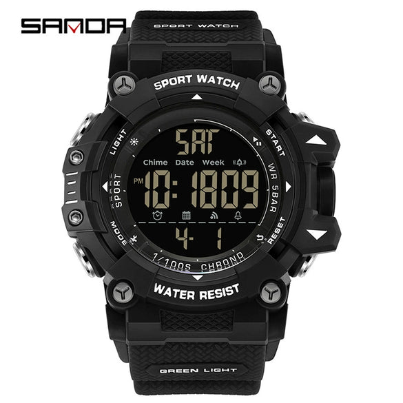 Outdoor Sports Waterproof Electronic Watch For Teenagers Acrylic Mirror Abs Case Tpu Strap Round Dial Highend Style
