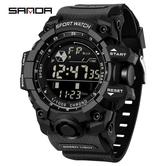 Outdoor Sports Waterproof Electronic Watch For Teenagers Acrylic Mirror Abs Case Tpu Strap Round Dial Highend Style