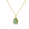Oval Cat's Eye Pendant Stainless Steel Necklace With Mixed Gemstone Inlay Light Luxury Electroplating Design Unisex Clavicle Chain