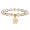 Oval Cross Pendant Bracelet Acrylic Alloy Handmade Geometric Style Unisex