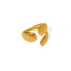 Oval Geometric Hollow Oil Pressure Unisex Stainless Steel Gold Plated Asymmetric Leaf Bracelet