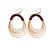 Oval Multilayered Iron And 925 Silver Electroplated Geometric Style Women's Earrings