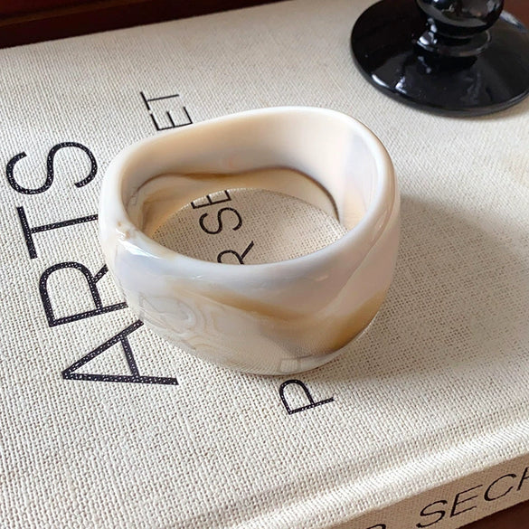 Oval Resin Turquoise Open Bracelet With Diamond Encrusted Alloy Electroplated Retro Exaggerated High End Fashion Bracelet