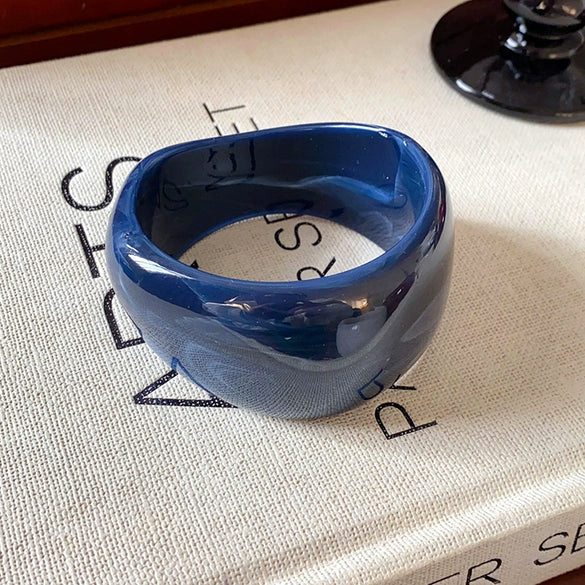 Oval Resin Turquoise Open Bracelet With Diamond Encrusted Alloy Electroplated Retro Exaggerated High End Fashion Bracelet