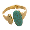 Oval Resin Turquoise Open Bracelet With Diamond Encrusted Alloy Electroplated Retro Exaggerated High End Fashion Bracelet
