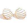 Oval Sail Shape Oil Drop Women's Stainless Steel 18K Gold Plated Geometric Fashion Earrings