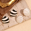 Oval Sail Shape Oil Drop Women's Stainless Steel 18K Gold Plated Geometric Fashion Earrings