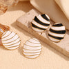 Oval Sail Shape Oil Drop Women's Stainless Steel 18K Gold Plated Geometric Fashion Earrings