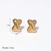Oval Stainless Steel And Titanium Steel Geometric Heart Earrings With Electroplating Processing