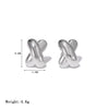 Oval Stainless Steel And Titanium Steel Geometric Heart Earrings With Electroplating Processing