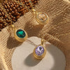 Oval Stainless Steel Niche Handmade Jewelry Pendant With Rhinestone Inlay And Electroplating