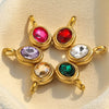 Oval Stainless Steel Niche Handmade Jewelry Pendant With Rhinestone Inlay And Electroplating