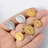 Oval Stainless Steel Religious Pendant Jewelry Accessories With Doublesided Pattern And Electroplating Treatment