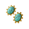 Oval Turquoise Titanium Steel Electroplated Women's Fashion Geometric Earrings