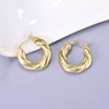 Oval Twist Long Earring With Heart Pattern Titanium Steel Electroplated Hollow And Sexy Personality Earring