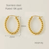 Oval Twist 316L Stainless Steel Women's Retro Geometric Earrings 18K Gold Plated Electroplated