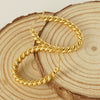 Oval Twist 316L Stainless Steel Women's Retro Geometric Earrings 18K Gold Plated Electroplated
