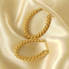Oval Twist 316L Stainless Steel Women's Retro Geometric Earrings 18K Gold Plated Electroplated