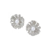 Oversized Hollow Geometric Statement Earrings In Electroplated Alloy With A Retro Floral Design And Minimalist Finish