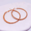 Oversized Twisted Hoop Earrings In Metal With Electroplated Finish And Exaggerated Street Style Design