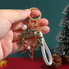 Painted Christmas Wreath Keychain In Zinc Alloy Decorative Bag Charm Pendant Accessory
