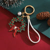 Painted Christmas Wreath Keychain In Zinc Alloy Decorative Bag Charm Pendant Accessory