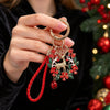 Painted Christmas Wreath Zinc Alloy Keychain Bag Charm Decorative Pendant Accessory