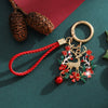 Painted Christmas Wreath Zinc Alloy Keychain Bag Charm Decorative Pendant Accessory