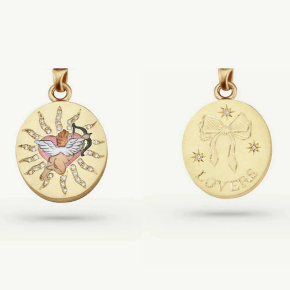 Painted Rabbit Flower Four Leaf Clover Warrior Guard Tarot Necklace Titanium Steel Vacuum Plated 18K True Gold Retro Style Animal Zodiac Shape For Women