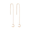 Pair Of New Fashion Copper Micro-Inlaid Zircon Branch Pendant Tassel Pierced Earrings