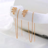 Pair Of New Fashion Copper Micro-Inlaid Zircon Branch Pendant Tassel Pierced Earrings