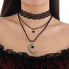 Palace Style Lolita Lace Star Pattern Multilayer Clavicle Chain For Women Electroplated Jewelry
