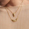Palm Earrings And Clavicle Chain Copper Vacuum Electroplated Gold Personalized Style