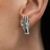 Palm Earrings And Clavicle Chain Copper Vacuum Electroplated Gold Personalized Style
