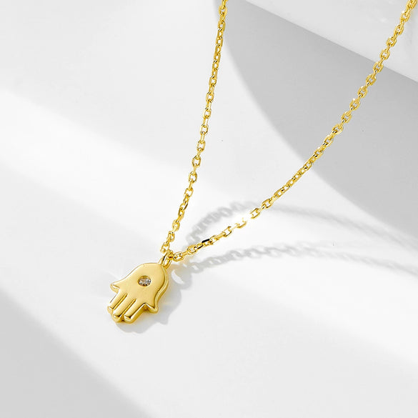 Palm Necklace S925 Sterling Silver Evil Hand Diamond Women's Pendant Clavicle Chain