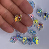 Palmshaped Glass Jewelry Making Accessories With Oildropping Eyes Pattern For Diy Necklace And Bracelet Pendant