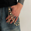 Pants Chain Hip Hop Style Imitation Pearl Floret Metal Chain With Cross Pendant And Lobster Clasp