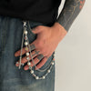 Pants Chain Hip Hop Style Imitation Pearl Floret Metal Chain With Cross Pendant And Lobster Clasp