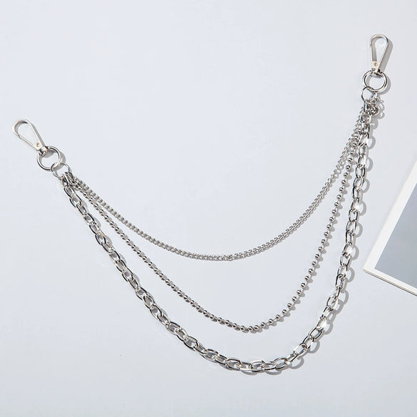 Pants Chain Imitation Leather Doublerow Butterfly Cross Hip Hop Punk Style