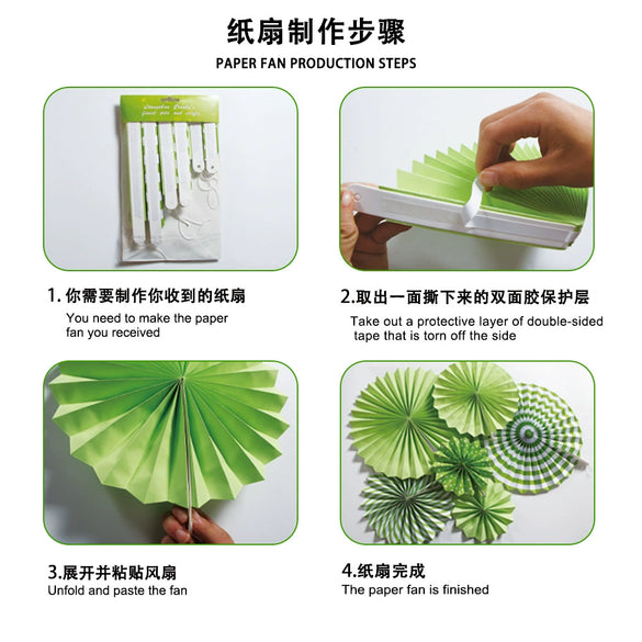 Party Decoration Set With Round Latex And Aluminum Film Balloons Paper Fans And Decorative Cards