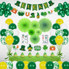 Party Decoration Set With Round Latex And Aluminum Film Balloons Paper Fans And Decorative Cards