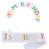 Party Hair Band And Shoulder Strap Belt Set Zinc Alloy Satin Cloth Electroplating Oil Dripping Hot Stamping Colorful Letters