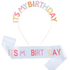 Party Hair Band And Shoulder Strap Belt Set Zinc Alloy Satin Cloth Electroplating Oil Dripping Hot Stamping Colorful Letters
