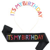Party Hair Band And Shoulder Strap Belt Set Zinc Alloy Satin Cloth Electroplating Oil Dripping Hot Stamping Colorful Letters