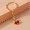 Pastoral Cherry Zinc Alloy Patchwork Keychain