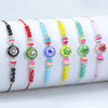 Pastoral Flower Resin Jade Line Beaded Couple Bracelets