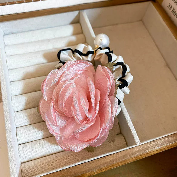 Pastoral Style Bow Flower Imitation Pearl Hair Ring Women's Sweet Fresh Hair Accessories