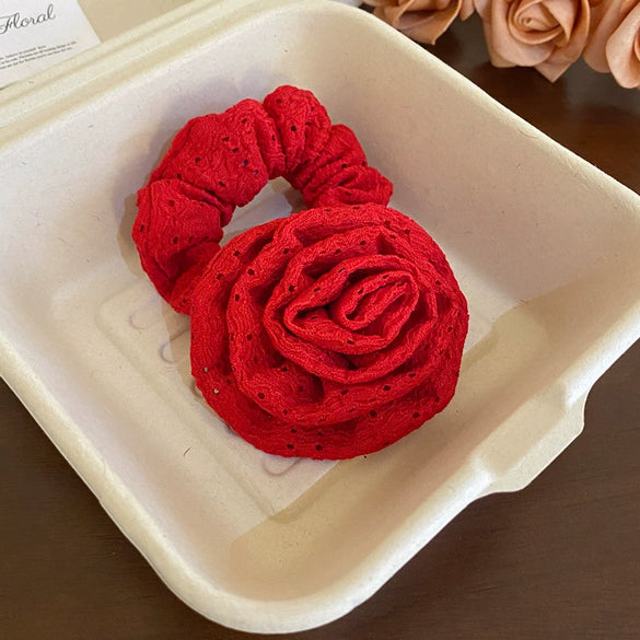 Pastoral Style Bow Flower Imitation Pearl Hair Ring Women's Sweet Fresh Hair Accessories