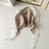 Pastoral Style Lace Small Floral Geometric Baotou Triangle Scarf For Women