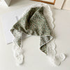 Pastoral Style Lace Small Floral Geometric Baotou Triangle Scarf For Women